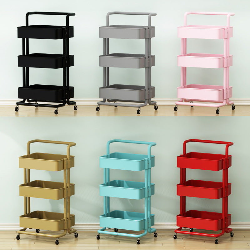 Barber Shop Trolley Rack Multi-Layer Bedroom Snack Shelf Bathroom Mobile Finishing Rack Artifact Salon Trolley