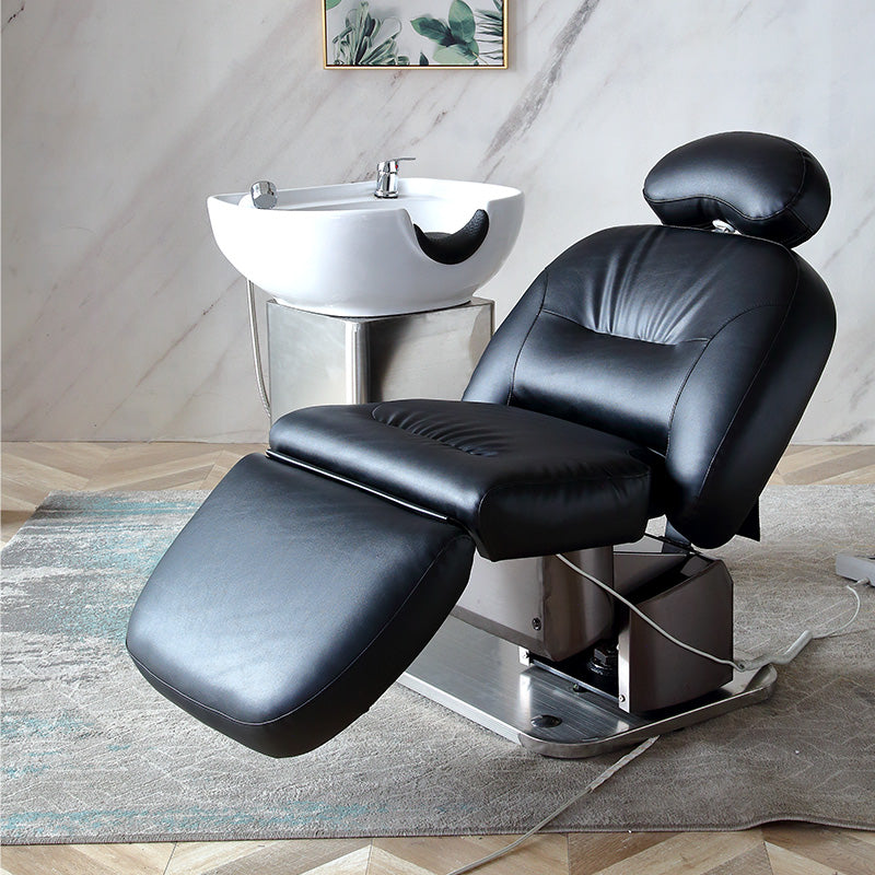 New Design Modern Barbershop Washing Bed Electric Massage Shampoo Chair With Full Body Massage
