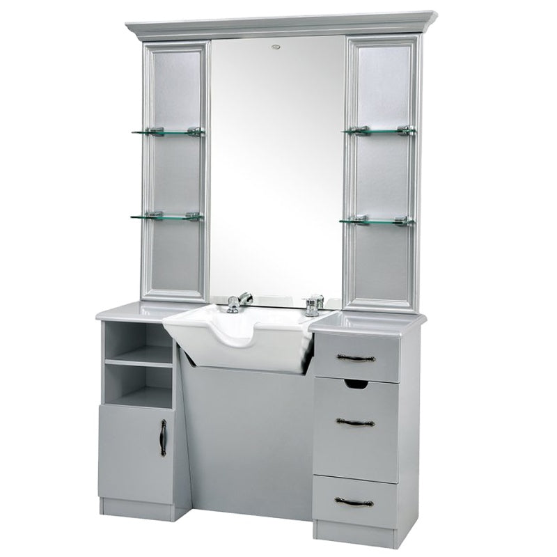 Professional Salon Furniture Barber Mirror Station