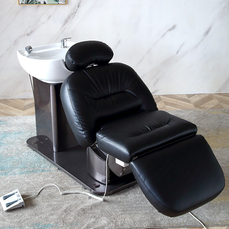 New Design Modern Barbershop Washing Bed Electric Massage Shampoo Chair With Full Body Massage