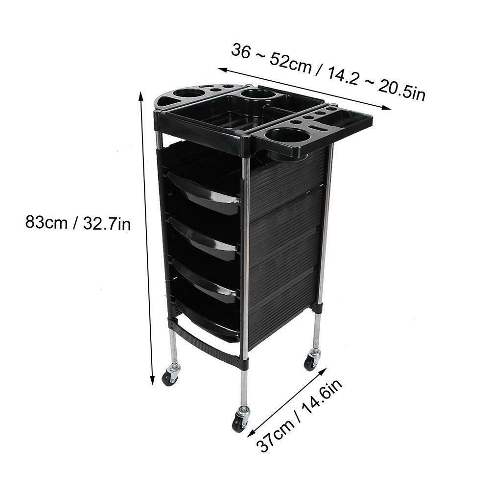Wholesale hair Salon Furniture Lockable black Barber Trolley With Wheels salon trolley beauty salon car