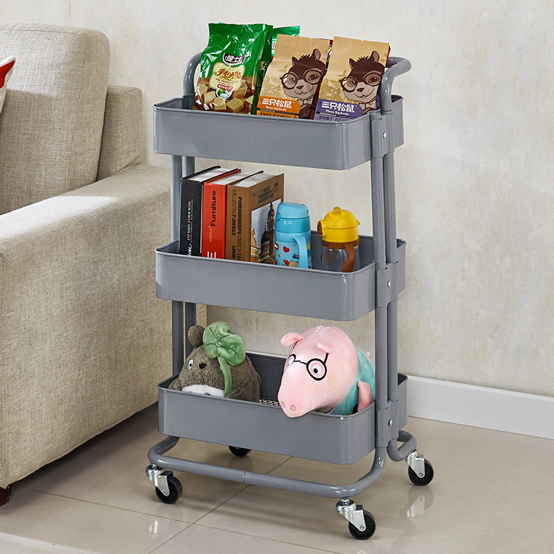 Barber Shop Trolley Rack Multi-Layer Bedroom Snack Shelf Bathroom Mobile Finishing Rack Artifact Salon Trolley