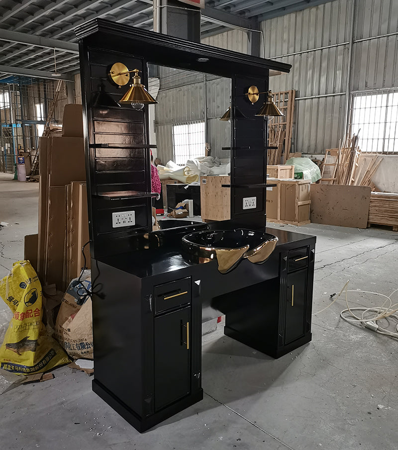 Professional Salon Furniture Barber Work Station