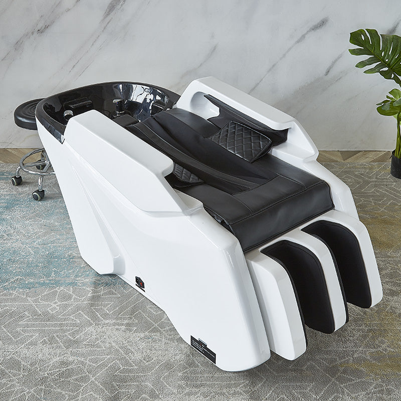 Modern Barber Shop Equipment White Black Fully Massage Shampoo Chair Hair Salon Furniture Hairdressing