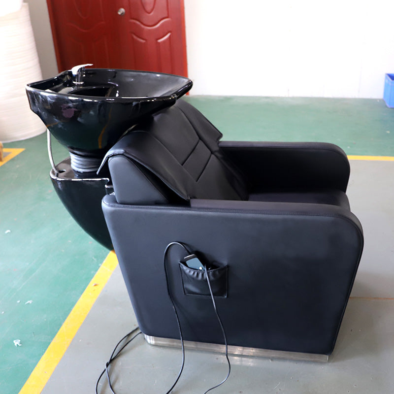 Beauty Salon Shampoo Backwash Unit with Sink Station with Adjusting Footrest and Massage
