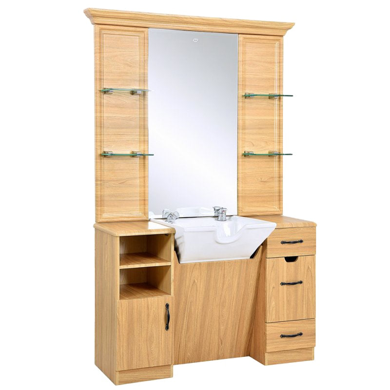 Professional Salon Furniture Barber Mirror Station