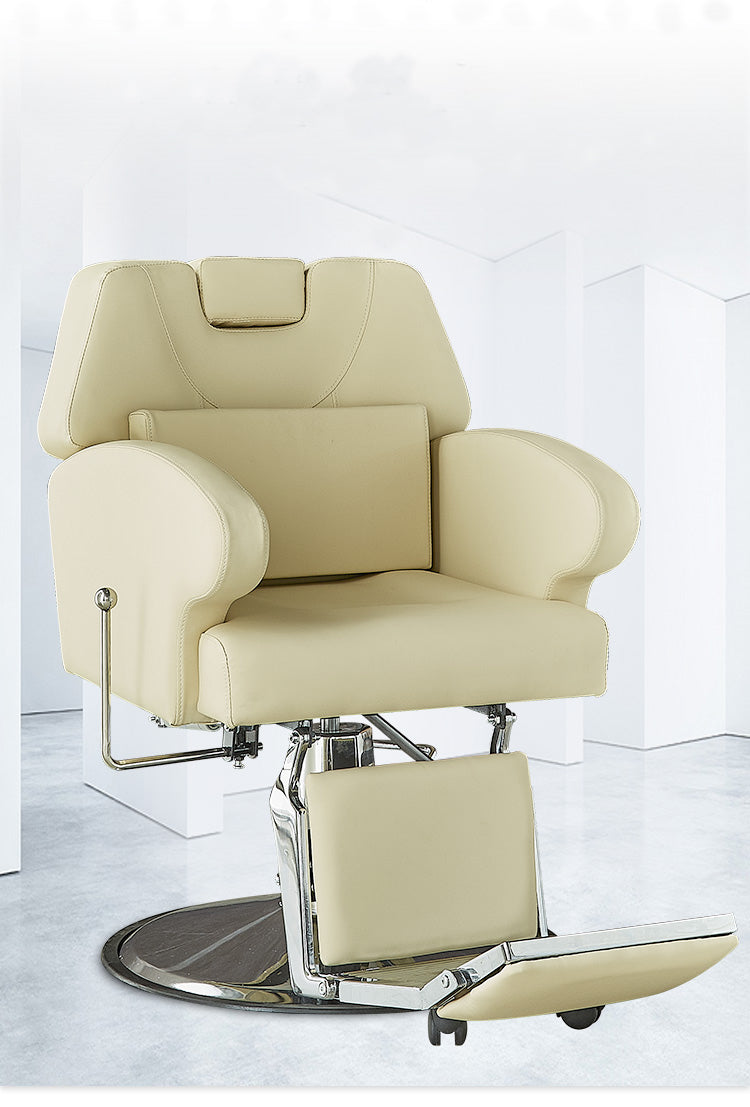 Retro Hair Cutting Chair Oil Head Men's Vintage Barber Shop Hair Salon Chair Hair Salon Special Lifting Reclining Chair