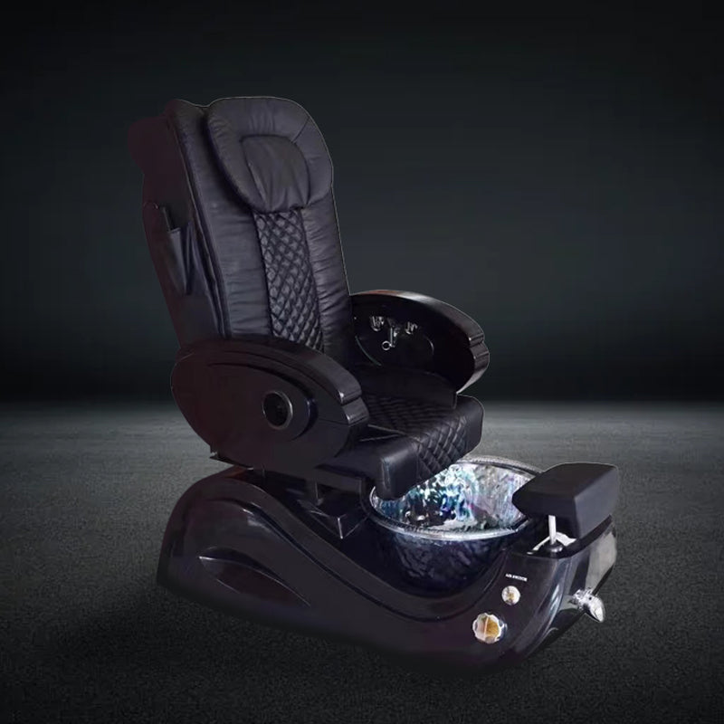 Black Nail Salon Furniture High Back Massage Manicure Chair Plumbing Spa Nail Salon Furniture Pedicure Chair