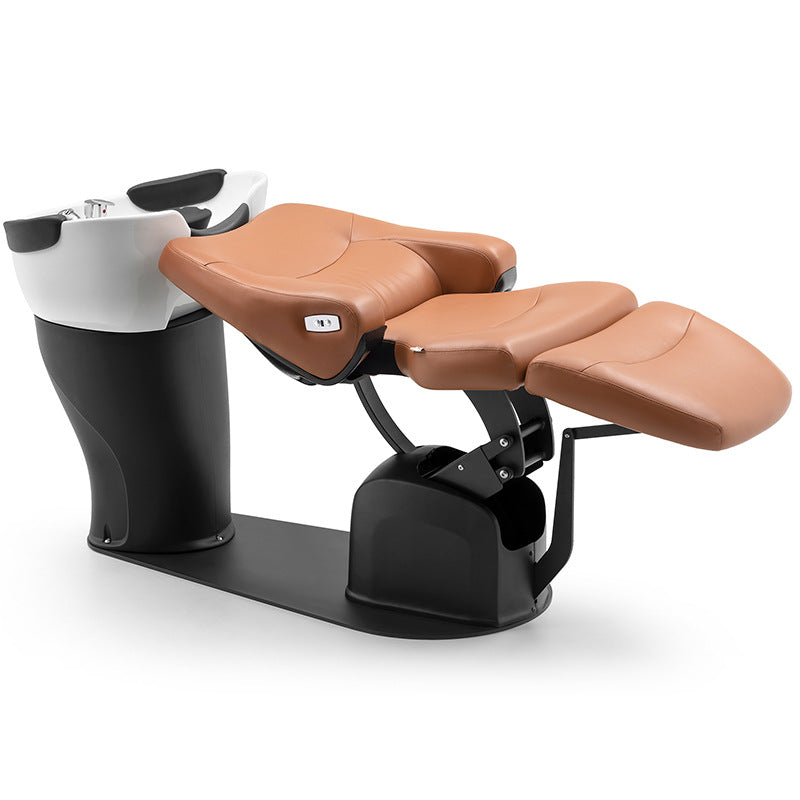 Modern Brown Shampoo Chair Luxury Washing Hair Chair For Barber Shop