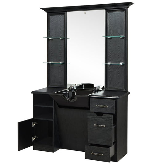 Professional Salon Furniture Barber Mirror Station