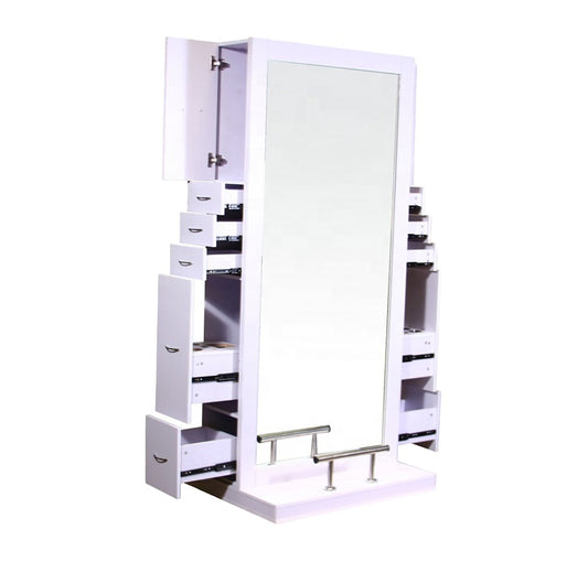 European Style Hairdressing Mirror Station with Stainless Steel Base beauty salon mirror