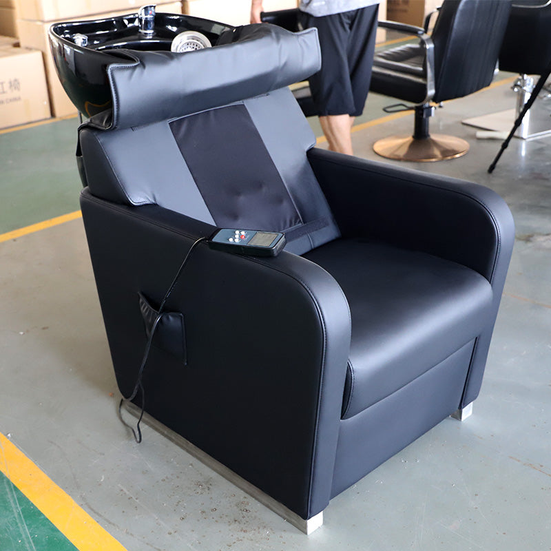 Beauty Salon Shampoo Backwash Unit with Sink Station with Adjusting Footrest and Massage