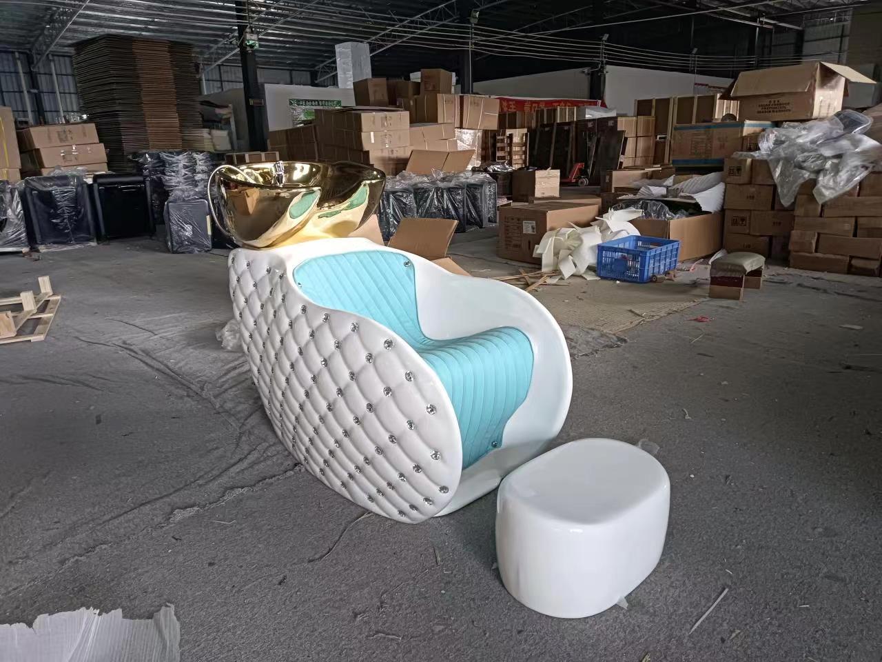 Salon Hair Equipment Electric Massage Shampoo Bed Backwash Unit Salon Furniture Shampoo Chair With Hair Washing Basin