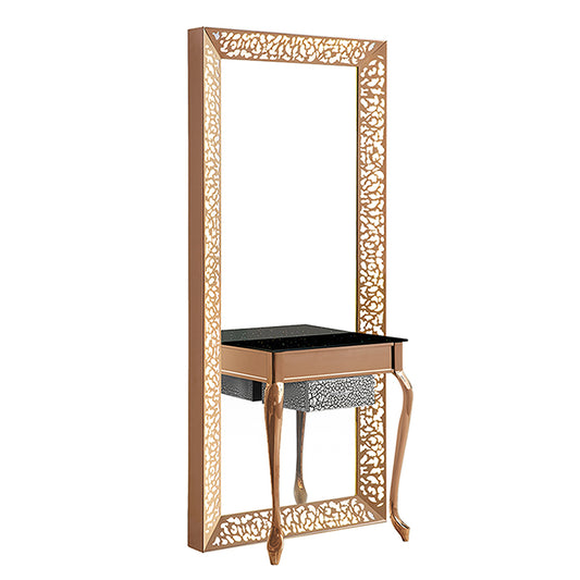 Luxury Light Mirror Cabinet Hair Beauty Salon Furniture Barber Station barber chairs double side mirror Station