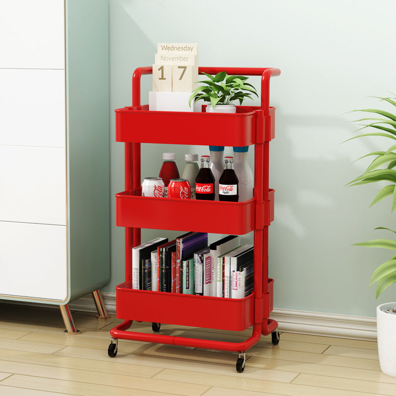 Barber Shop Trolley Rack Multi-Layer Bedroom Snack Shelf Bathroom Mobile Finishing Rack Artifact Salon Trolley