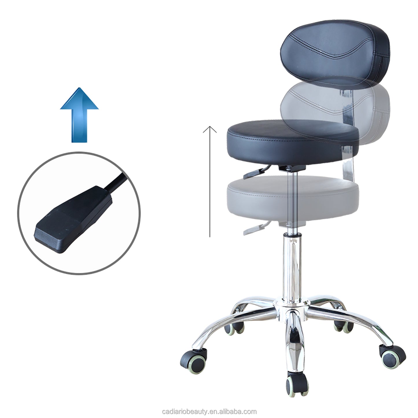 Beauty Salon Furniture Hot Leather Ergonomic Saddle Chair Base Salon Saddle Stool With Wheels