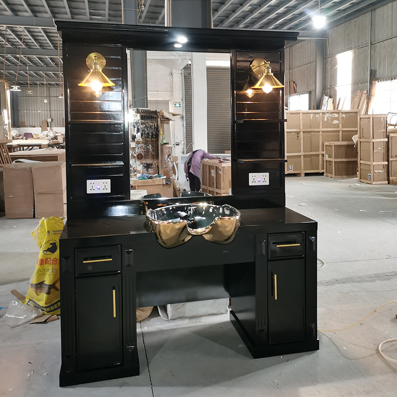 Professional Salon Furniture Barber Work Station