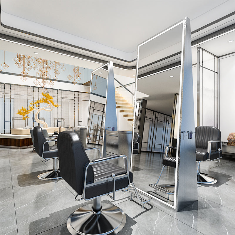 Stainless Steel Styling Stations Mirror Station Barber Stationwith Metal Furniture Material