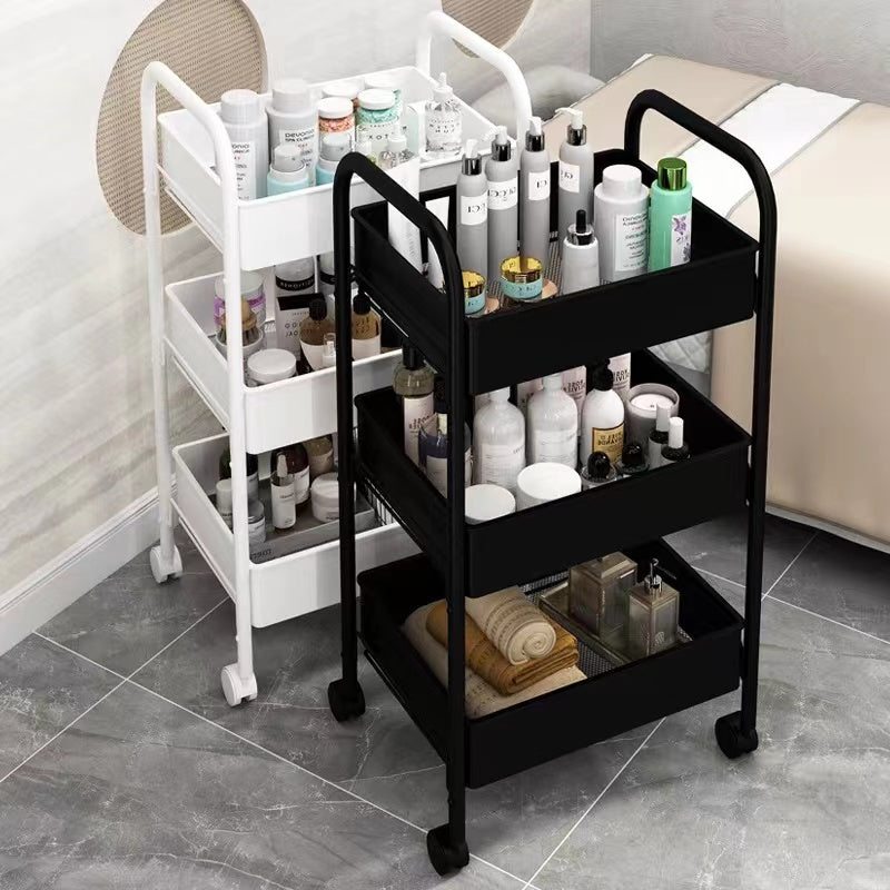 Luxury makeup trolley cart salon furniture double drawer beauty trolley