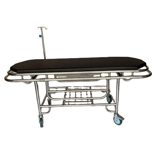 Custom Printed Quality Emergency Adjustable Stretcher Trolley Stainless Steel Ambulance Patient Trolley