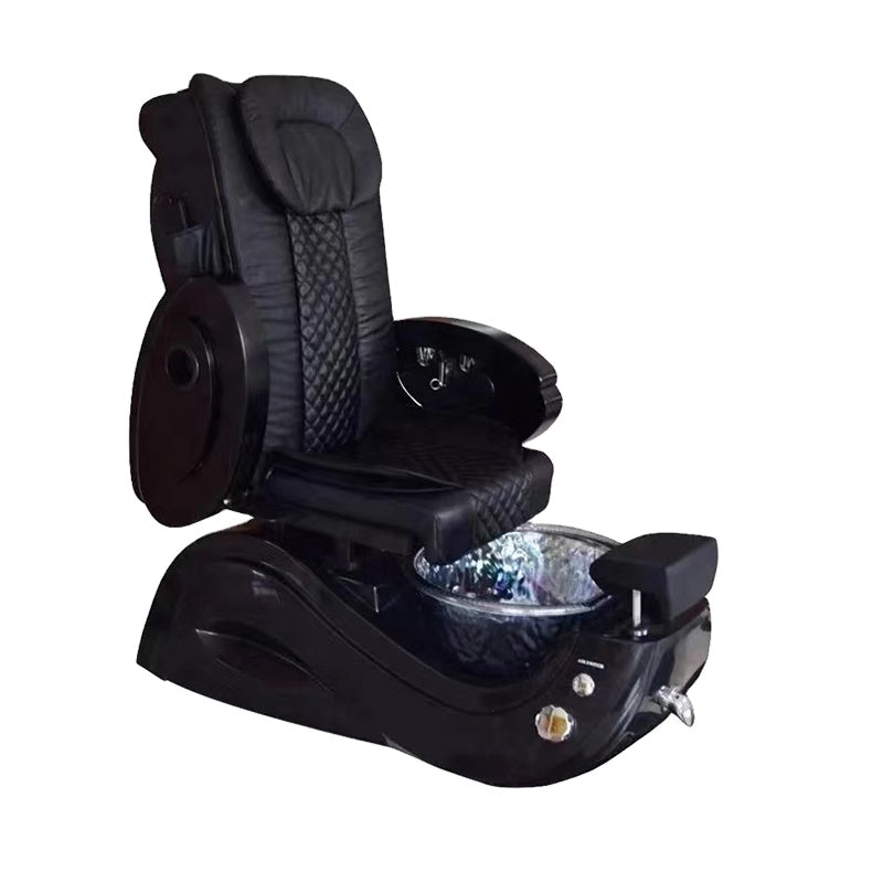 Black Nail Salon Furniture High Back Massage Manicure Chair Plumbing Spa Nail Salon Furniture Pedicure Chair
