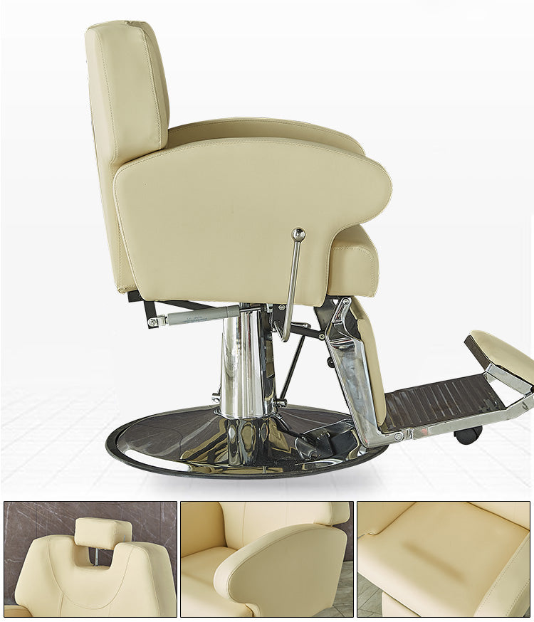 Retro Hair Cutting Chair Oil Head Men's Vintage Barber Shop Hair Salon Chair Hair Salon Special Lifting Reclining Chair