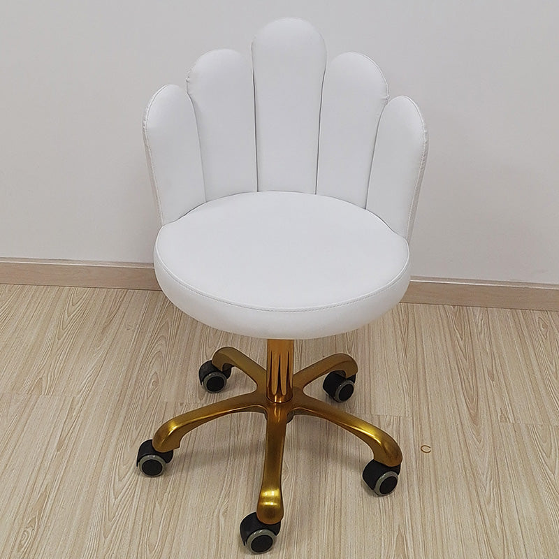 Wholesale Adjustable Pu Leather Swivel Rolling Salon Stool Chair with Back Support