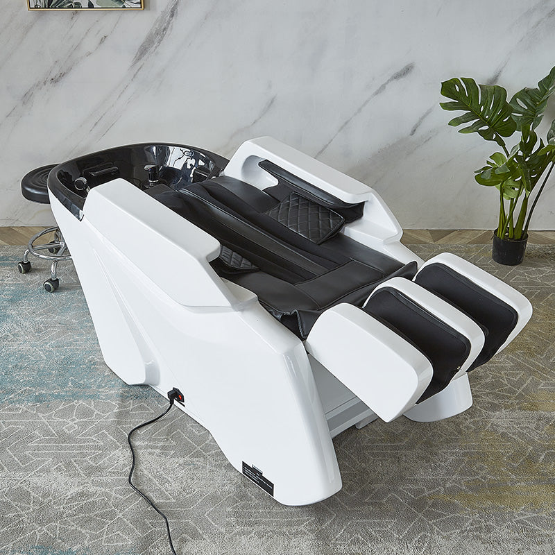 Modern Barber Shop Equipment White Black Fully Massage Shampoo Chair Hair Salon Furniture Hairdressing