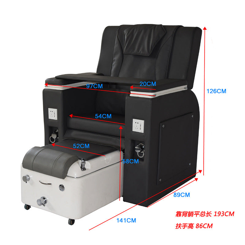 Pedicure Chair Is Suitable For Beauty Salons,Black Classic Leather,Customizable Color,Constant Water Temperature