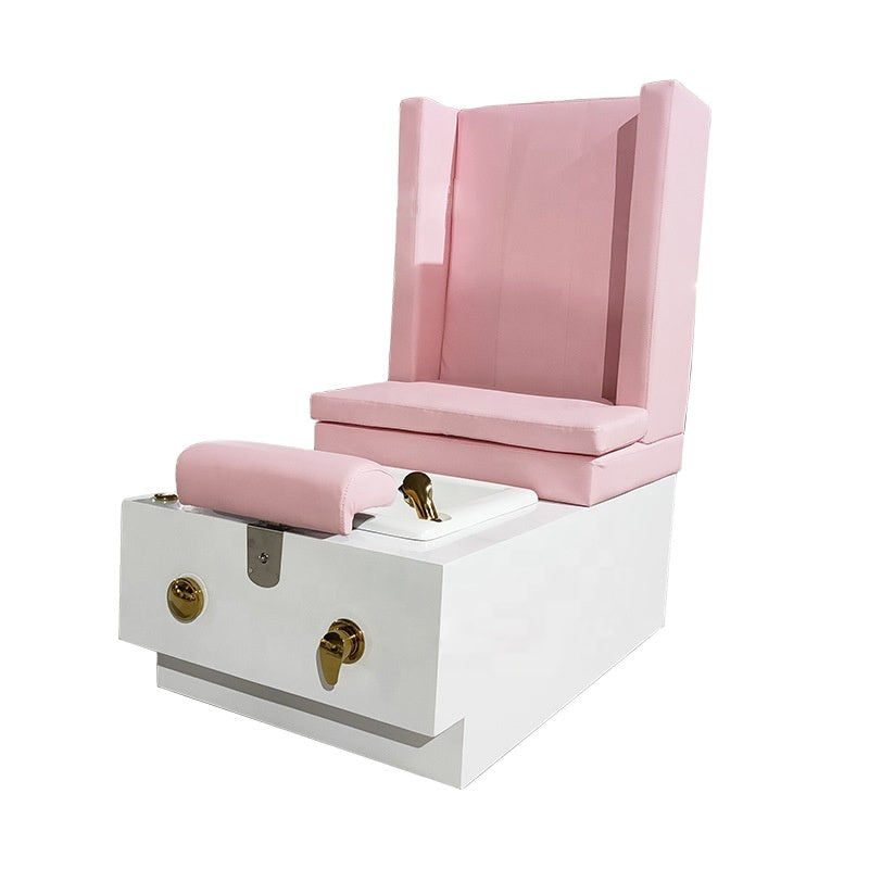 Nail Bar Equipment Pink Short Back Comfortable Pedicure Spa Chair