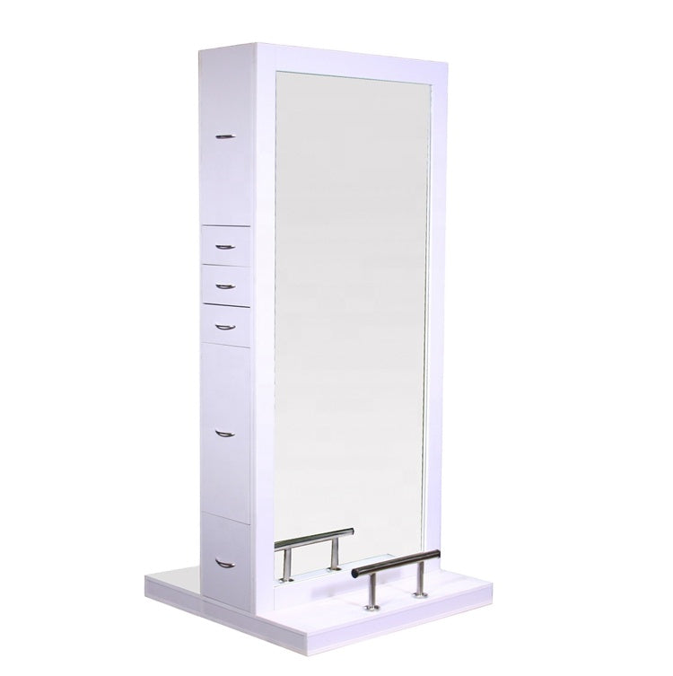 European Style Hairdressing Mirror Station with Stainless Steel Base beauty salon mirror