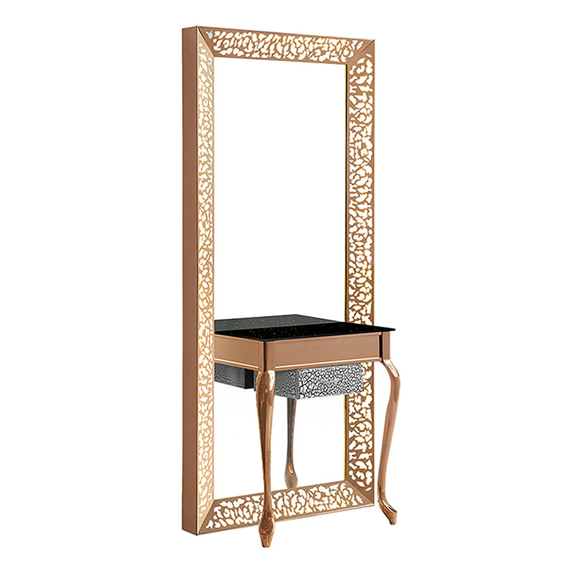 Luxury Light Mirror Cabinet Hair Beauty Salon Furniture Barber Station barber chairs double side mirror Station