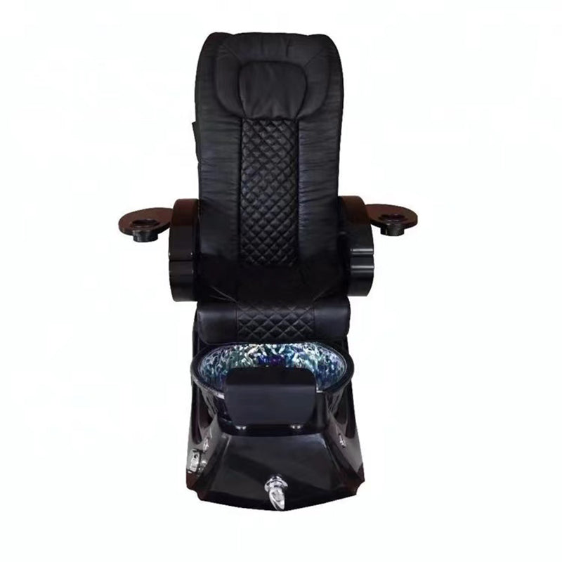 Black Nail Salon Furniture High Back Massage Manicure Chair Plumbing Spa Nail Salon Furniture Pedicure Chair
