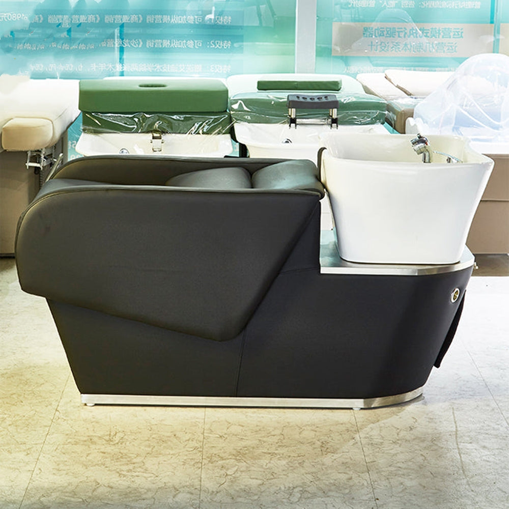 Cadiario High-end shampoo bed high-quality leather density sponge replaceable leather color with foot pedal