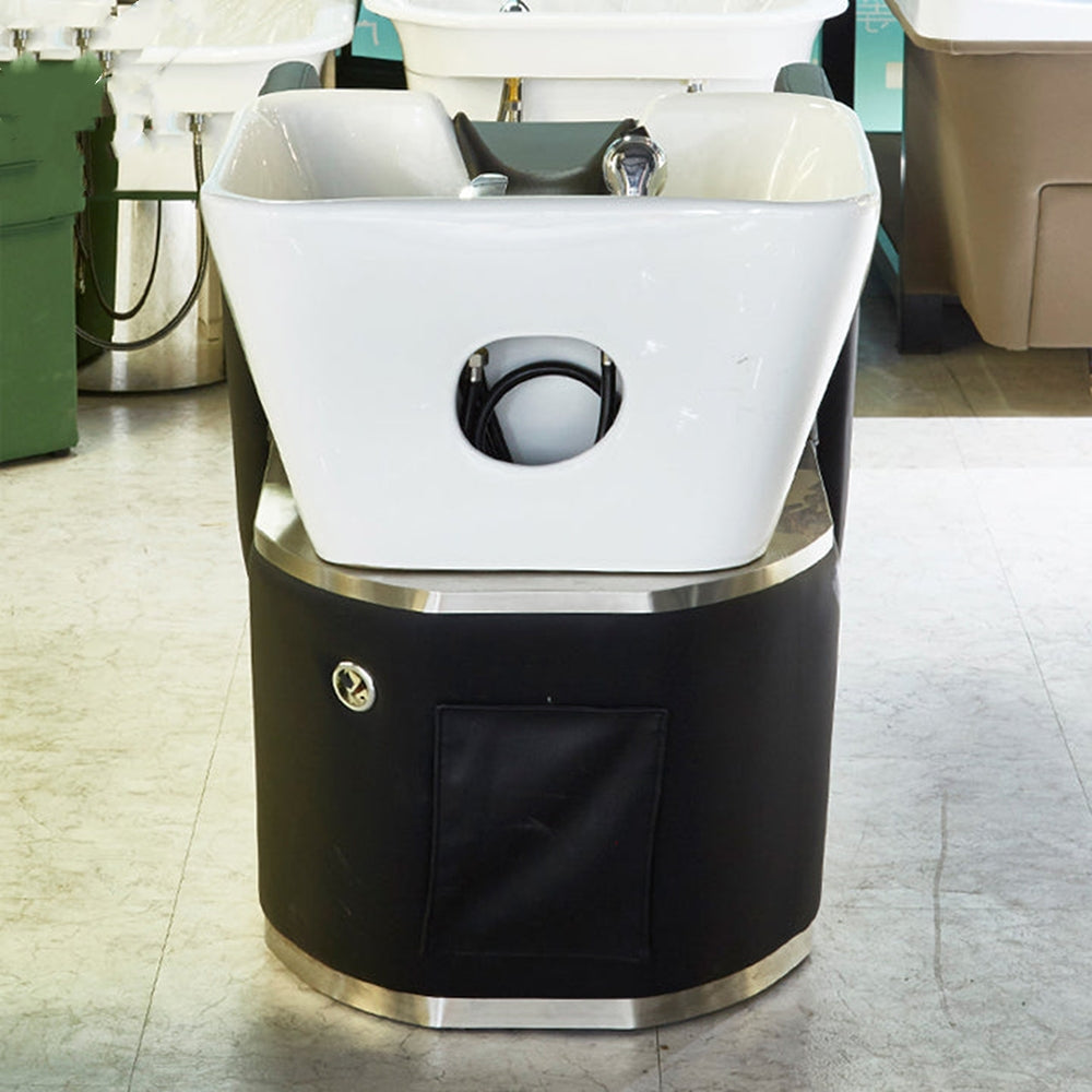 Cadiario High-end shampoo bed high-quality leather density sponge replaceable leather color with foot pedal