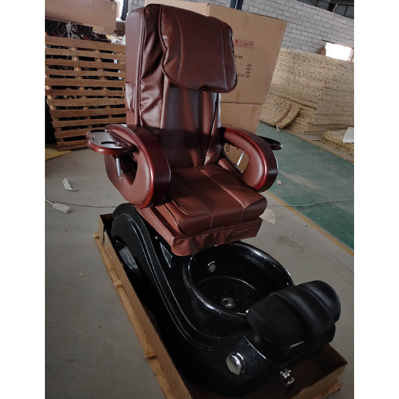 Cadiario High-quality leather brown pedicure chair with massage function, high-quality water temperature and constant heat function
