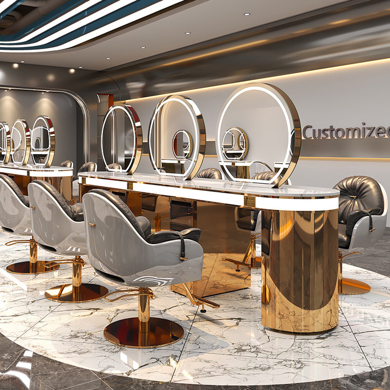 Cadiario barber shop single mirror hanging mirror equipped with led light custom color size factory wholesale