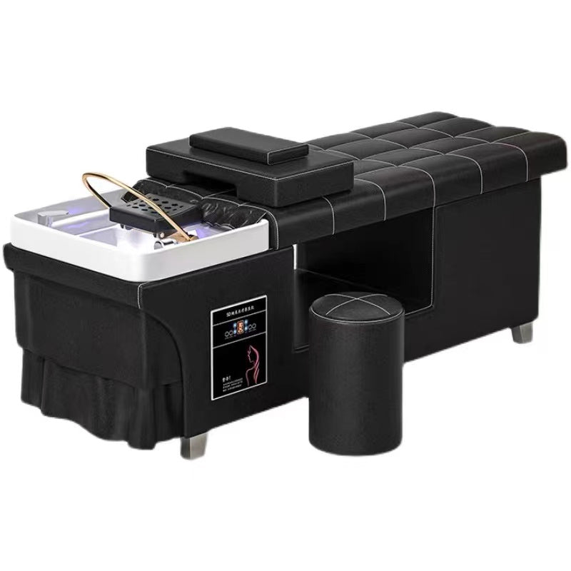 New shampoo chair and pedicure with foot basin, head and legs can be stretched