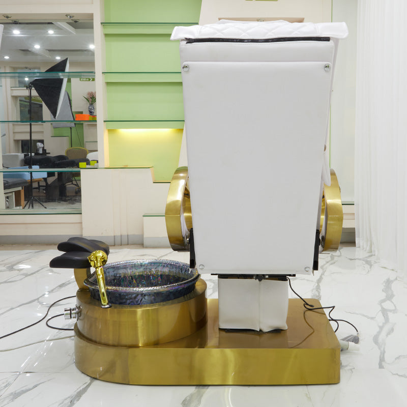 Cadiario Luxury metal gilded foot massage chair with golden base with rotatable arms and stretchable custom color