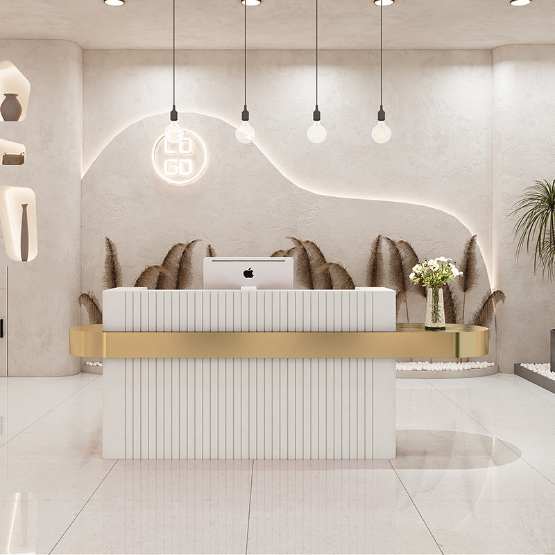 Cadiario Modern minimalist small paint marble metal gold-plated cash register beauty salon bar reception desk custom color front desk