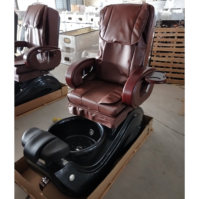 Cadiario High-quality leather brown pedicure chair with massage function, high-quality water temperature and constant heat function
