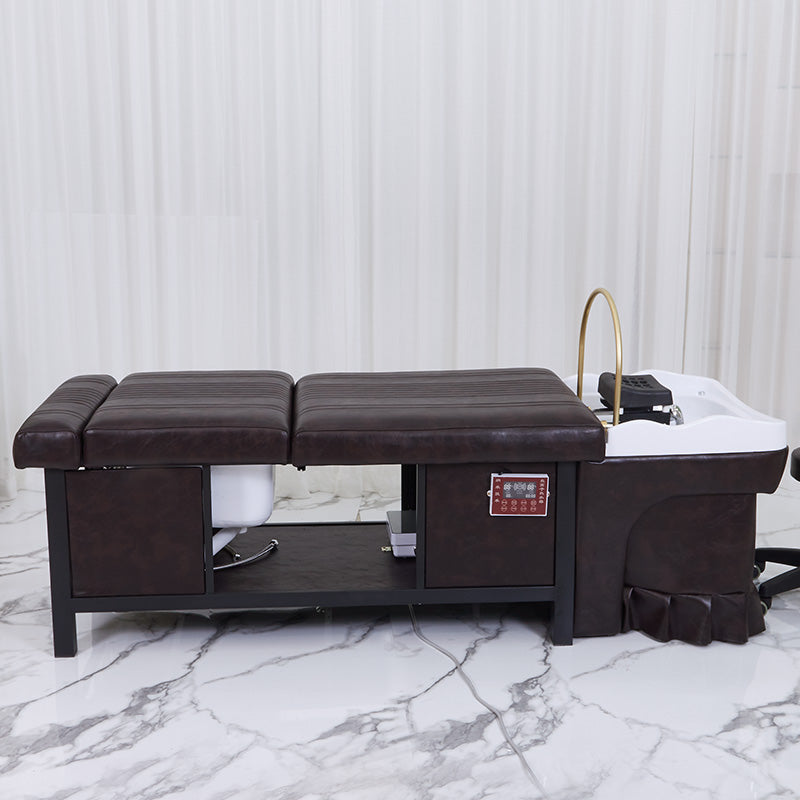 New shampoo chair and pedicure with foot basin, head and legs can be stretched