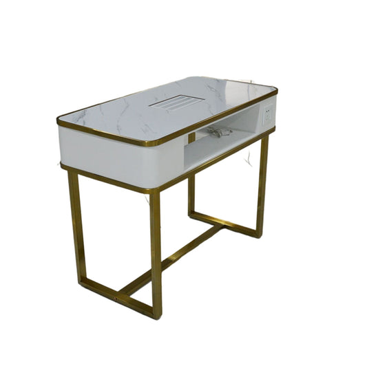 Cadiario Special table for beauty and hair salon shop, metal frame with electromechanical multifunctional storage table