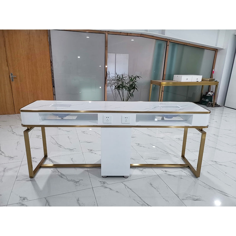 Cadiario Special table for beauty and hair salon shop, metal frame with electromechanical multifunctional storage table