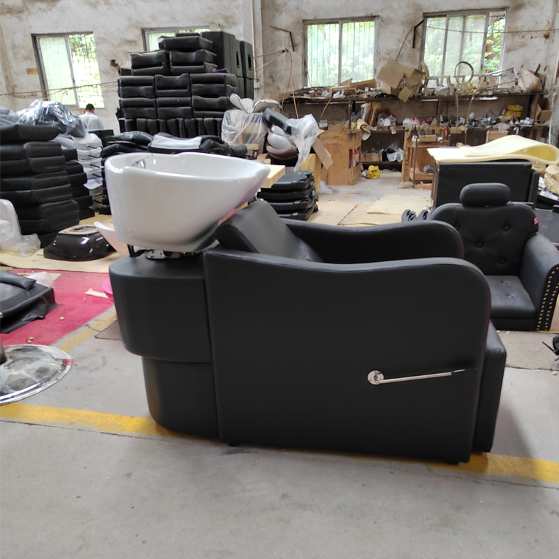 Cadiario Factory customized barber shop shampoo chair with leg adjustment matching magnetic head set