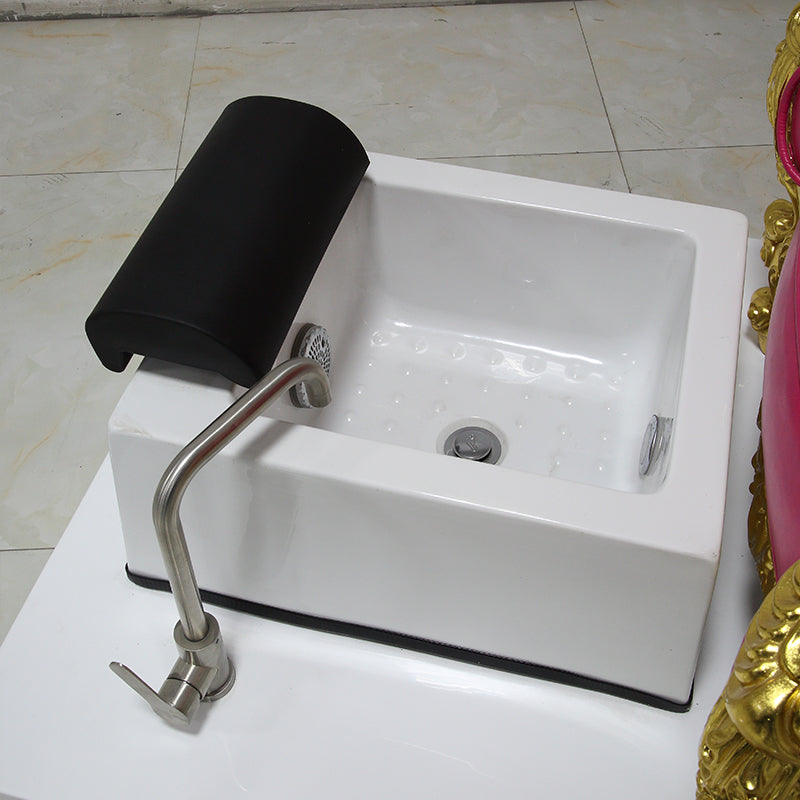 Cadiario Cadiario black high back pedicure chair royal design multicolor LED light with spray head