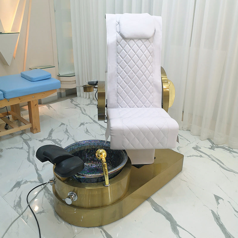 Cadiario Luxury metal gilded foot massage chair with golden base with rotatable arms and stretchable custom color