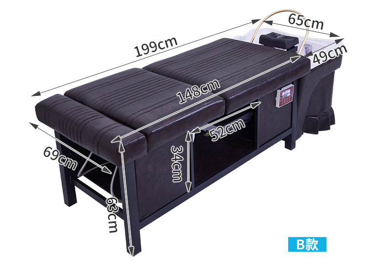 Cadiario Cadiario flat-lying massage shampoo chair with water heater and locker can change the color and customize the LOGO
