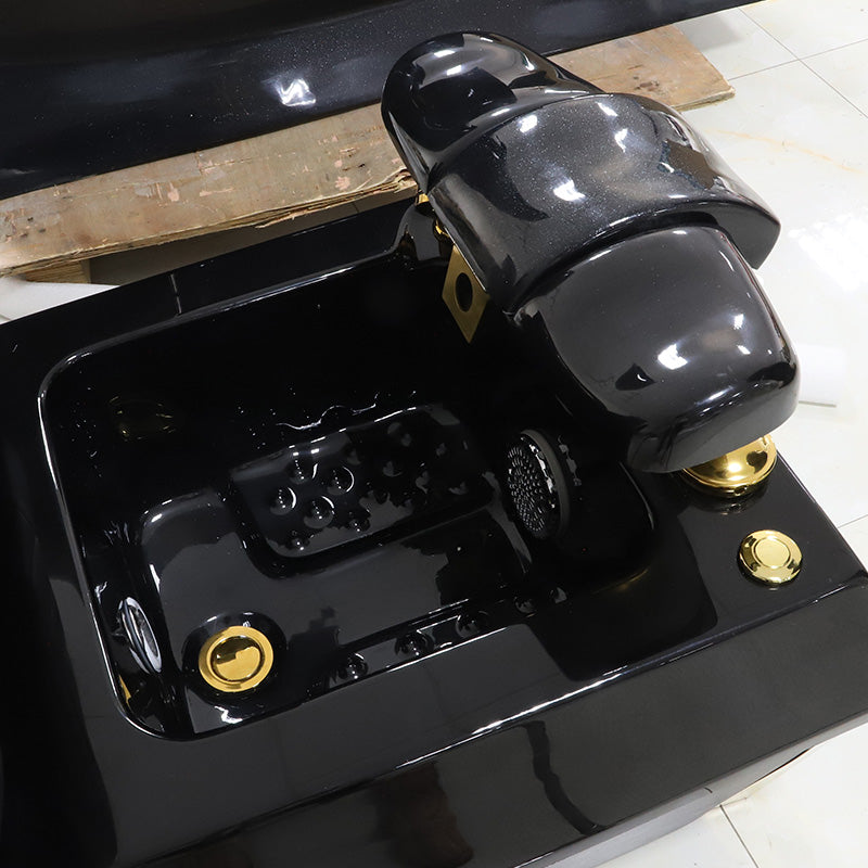 Cadiario Gold luxury massage foot massage chair with drainage pump with light and surf function pedicure chair for beauty salon