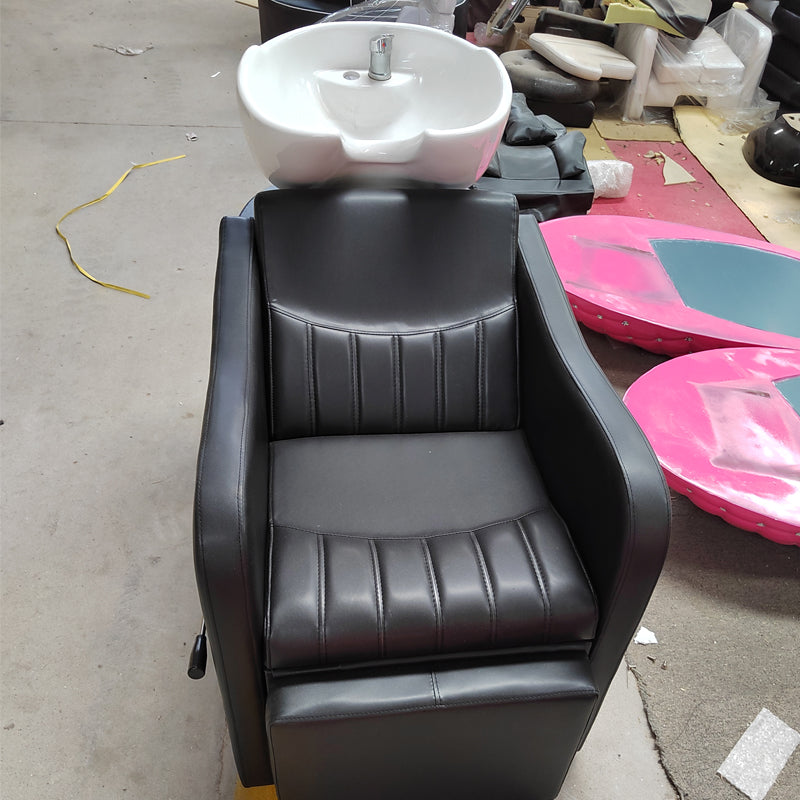 Cadiario Factory customized barber shop shampoo chair with leg adjustment matching magnetic head set